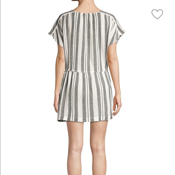 NEW • Joie • Merce Mini Dress Striped White Gray M - Picture 2 of 8